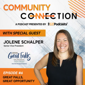 Great Falls Community Podcast cover art featuring Jolene Schalper