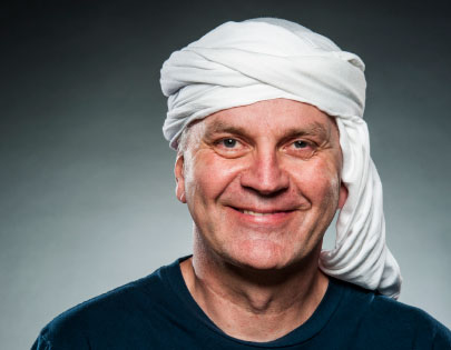 KEEPING COOL Peter Radtke, CEO of JustNeem, who wears a headscarf to protect himself from the intense sun exposure in Africa, says to choose your partners carefully when doing business there.